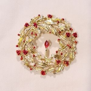 🎄 Christmas wreath with candle pin.